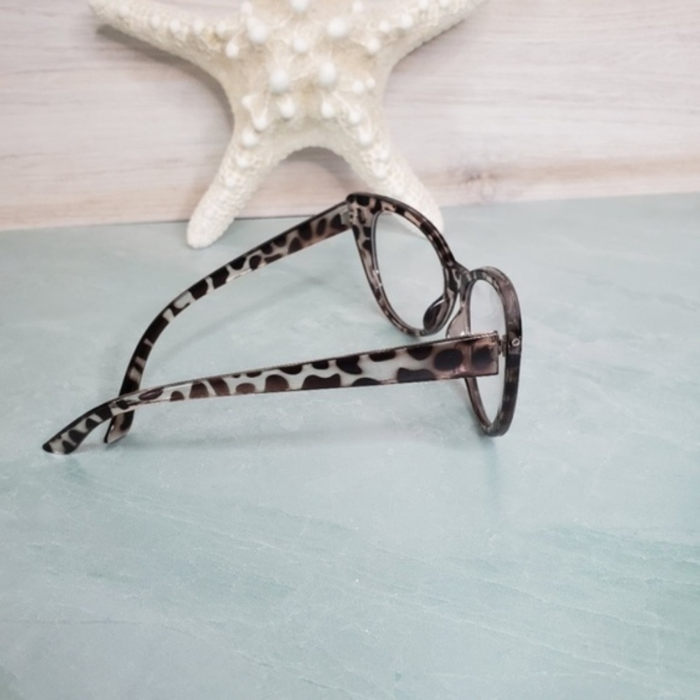 New! Brown Cat Eye Clear Glasses - Picture 4 of 5